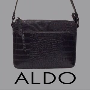 ALDO Croc Embossed Black Crossbody